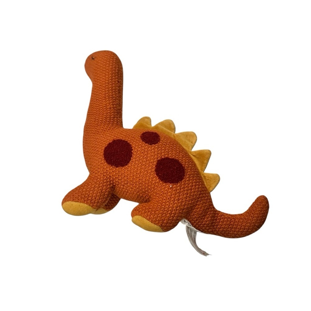 Anthropology Orange Knit Dinosaur Plush Toy
